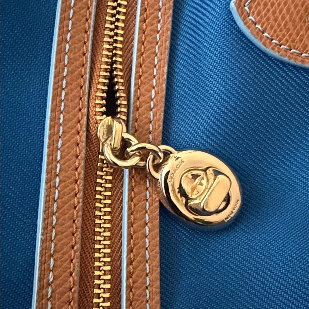 Coach Vibrant Blue and Tan Handbag